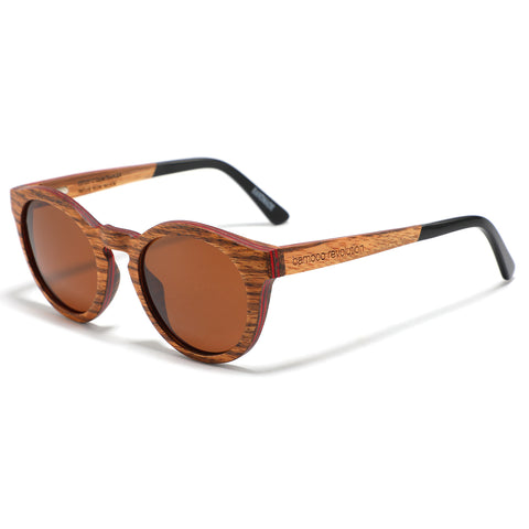 The Alt. Range - Polarized Sunglasses - Zebra wood, brown lens