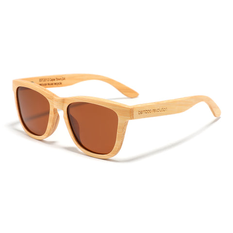 The Traveller - Polarized Sunglasses - Bamboo, brown lens