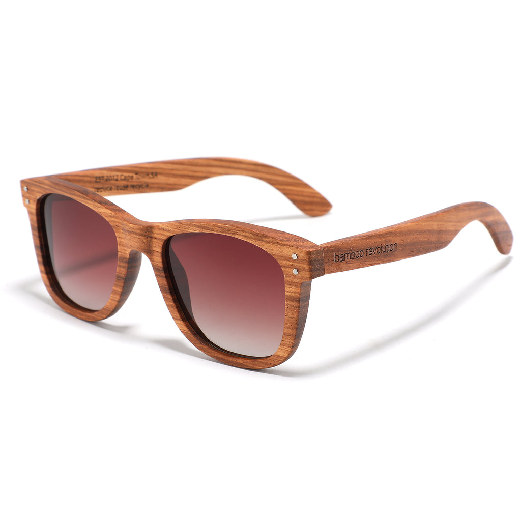 The Alt. Range - Polarized Sunglasses - Zebra wood, brown lens