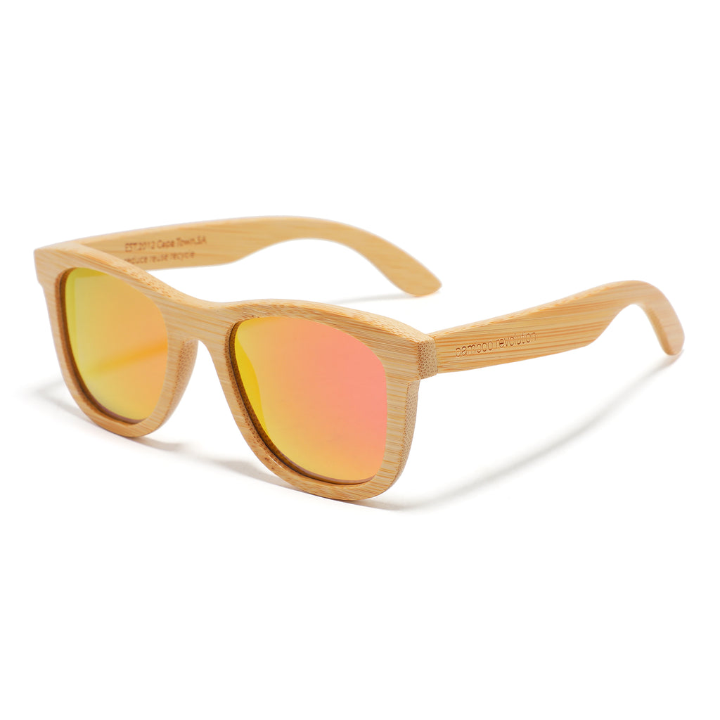 The Beach - Polarized Sunglasses - Bamboo, grapefruit lens