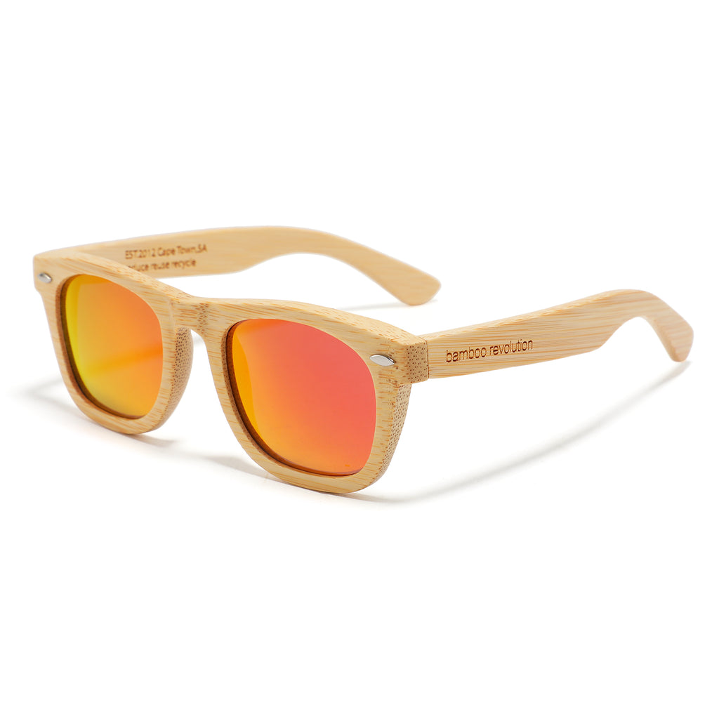 The Rise - Polarized Sunglasses - Bamboo, blood orange lens