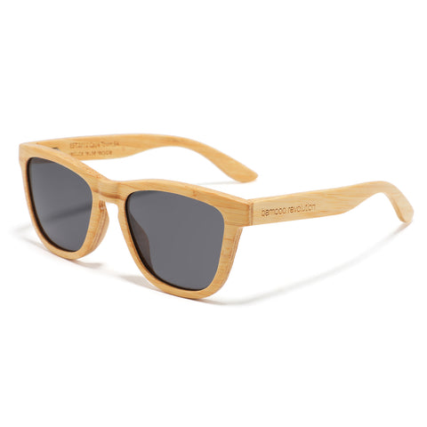 The Traveller - Polarized Sunglasses - Bamboo, black lens